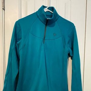 Ariat 1/4 zip performance pullover; Sz Medium; teal